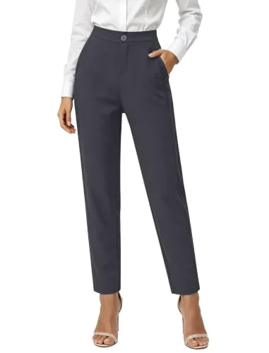 JEKAOYI Yoga Straight Leg Dress Pant in Deep Grey