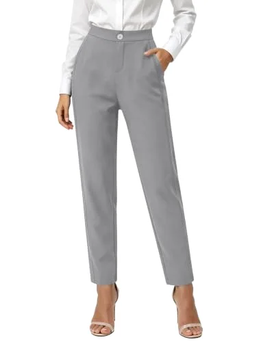 JEKAOYI Yoga Straight Leg Dress Pant in Grey