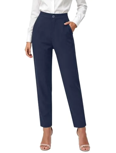 JEKAOYI Yoga Straight Leg Dress Pant in Navy Blue
