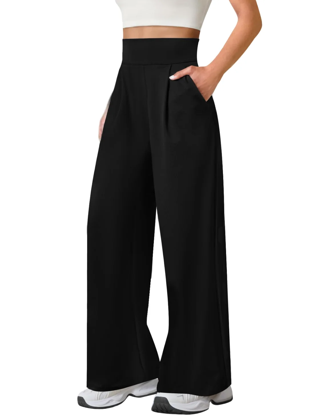 JEKAOYI Yoga Wide Leg Dress Pant in Black