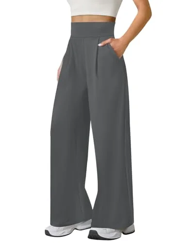 JEKAOYI Yoga Wide Leg Dress Pant in Dark Gray