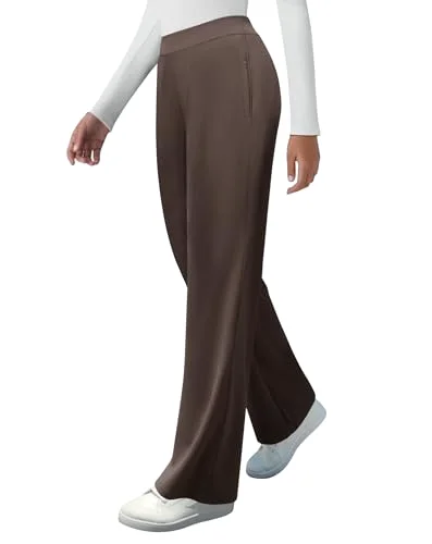 JEKAOYI Zip-Pocket Straight Leg Dress Pant in Brown